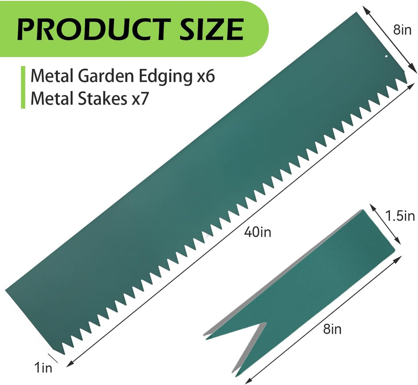 Kit bordes paisaje acero galvanizado 8pulg clips