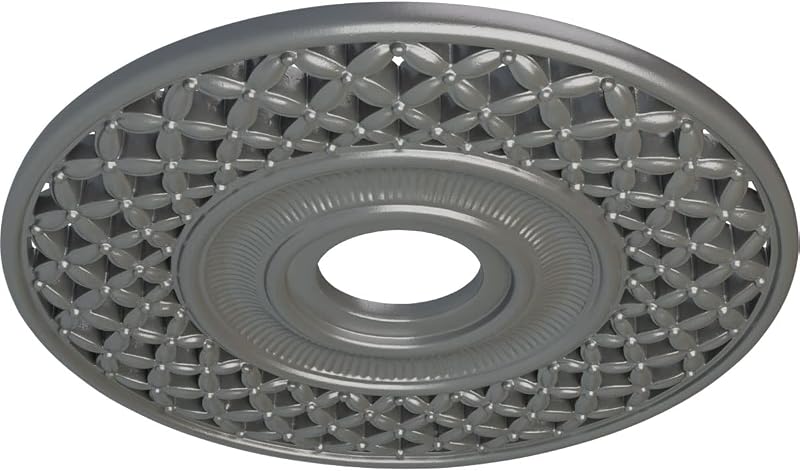 Medallón techo Robin 57.5cm diámetro pintado a mano plata