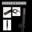 Grifo ducha 8pulg acero inox negro cuadrado alta presión