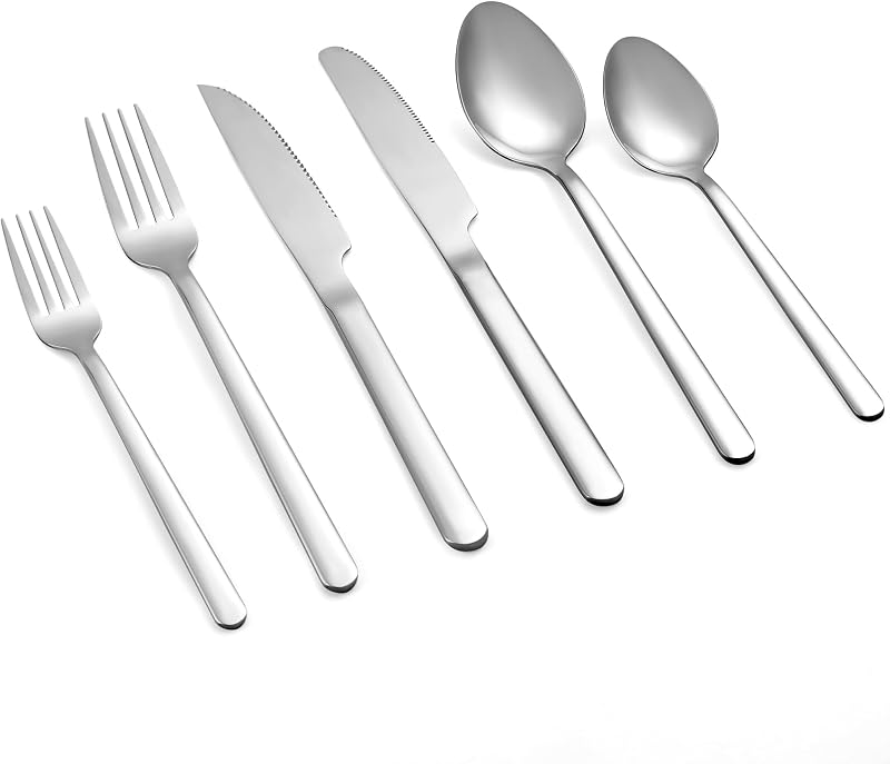 Set 24 Pzas Cubiertos Acero Inox para 4 con Cuchillos Carne