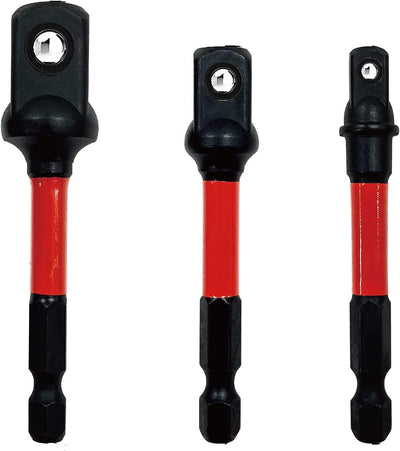 Set 3 Pzas Adaptadores Zócalo 1/4 3/8 1/2 Pulg Acero Cr