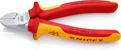 Alicates corte diagonal Knipex 160mm cromados aislados