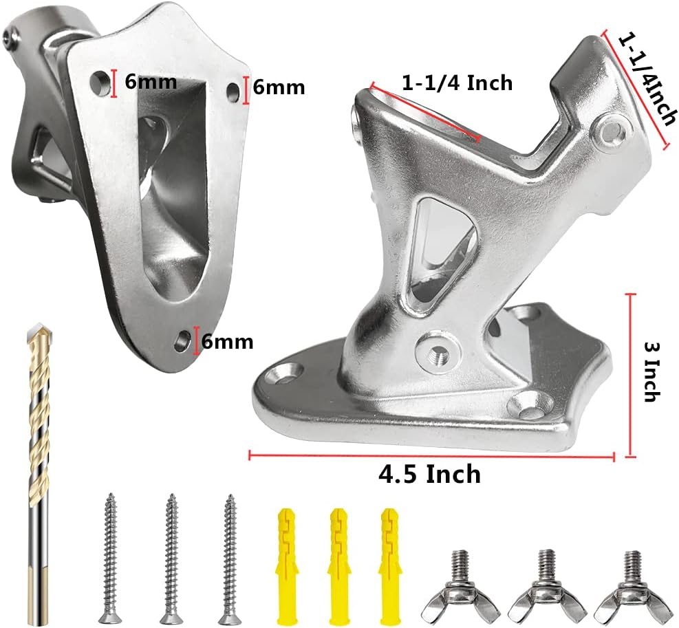 Soporte mástil bandera acero inox 1.25pulg resistente