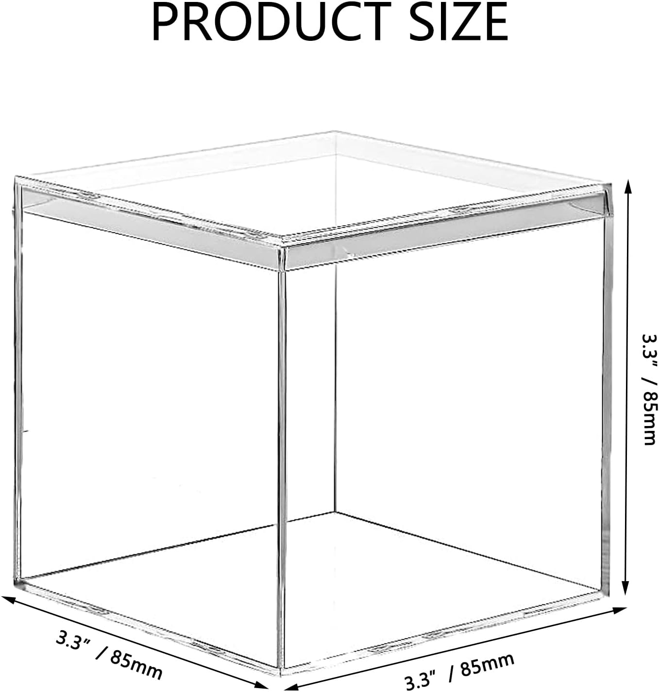 3 Cajas Acrílicas para Cubos 3.3x3.3" con Tapa