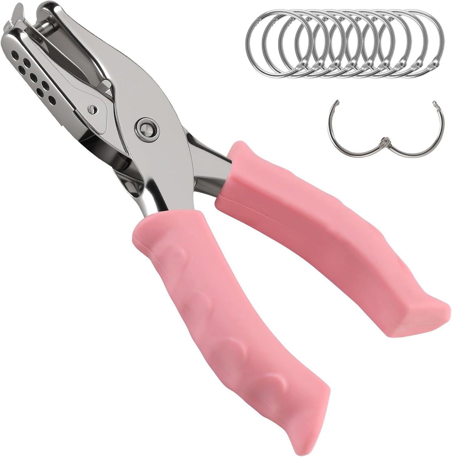 Perforadora 8 hojas 10 anillos encuadernadores rosa