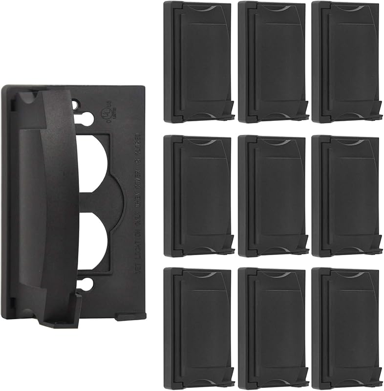 10 Cubiertas salida exterior dúplex negro 4.65x2.87" UL