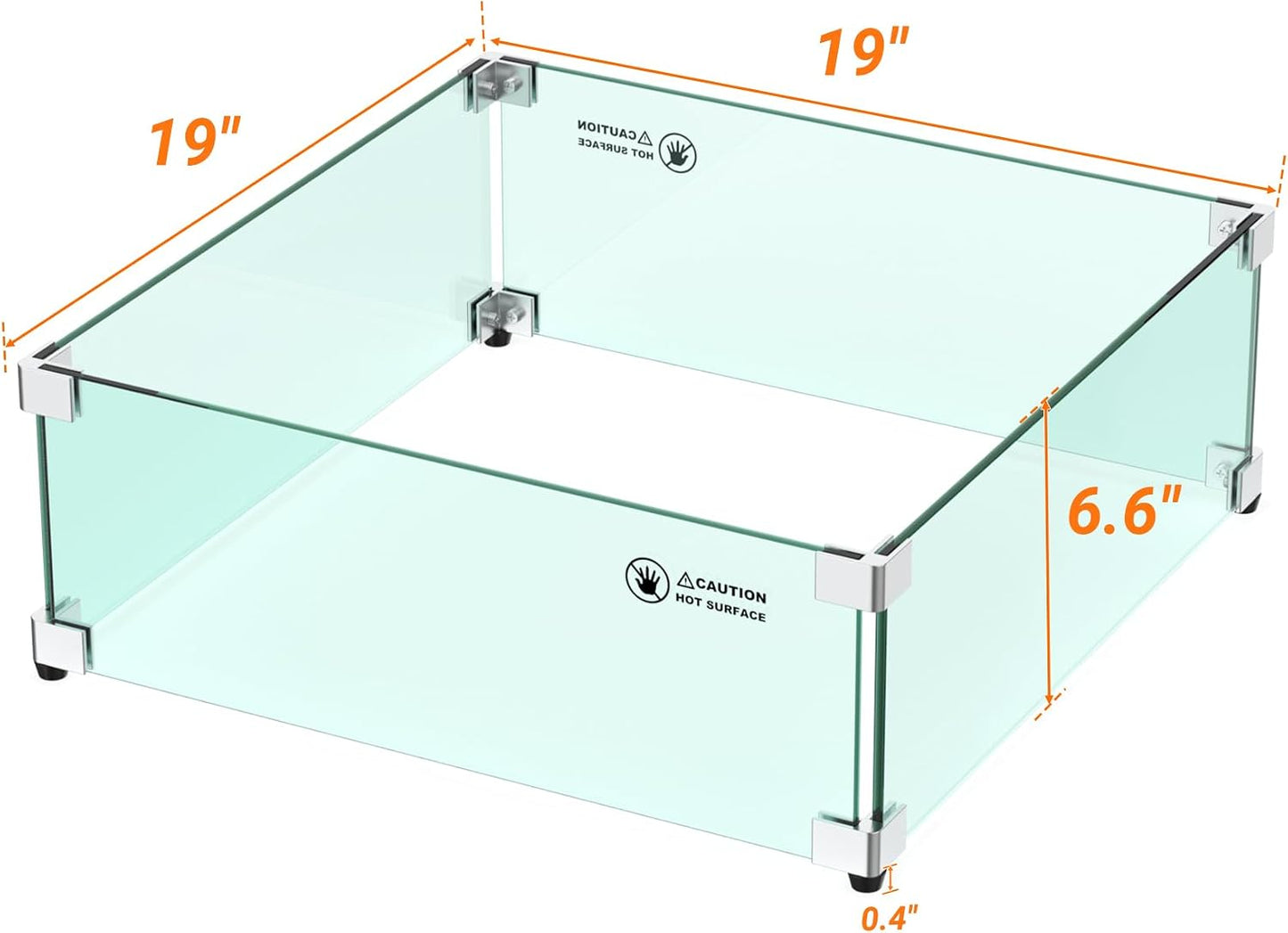 Reemplazo protector viento pantalla pozo fuego 19" exterior