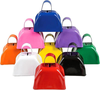 12 Cencerros Metal Colores Surtidos 3pulg