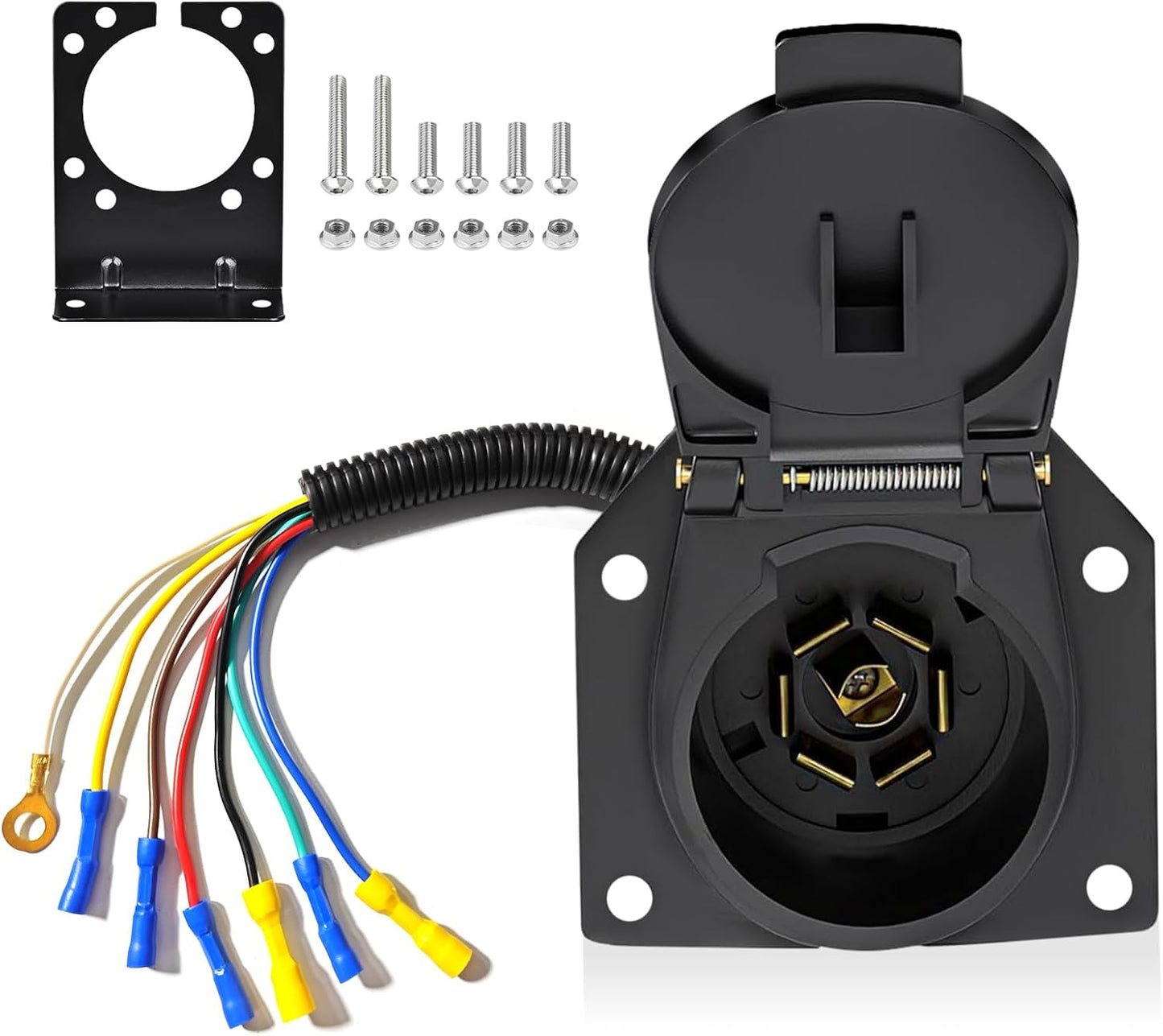 Adaptador remolque 4 vías planas a 7 vías redondas