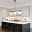 Lámpara colgante isla cocina 3 luces vidrio leche negro