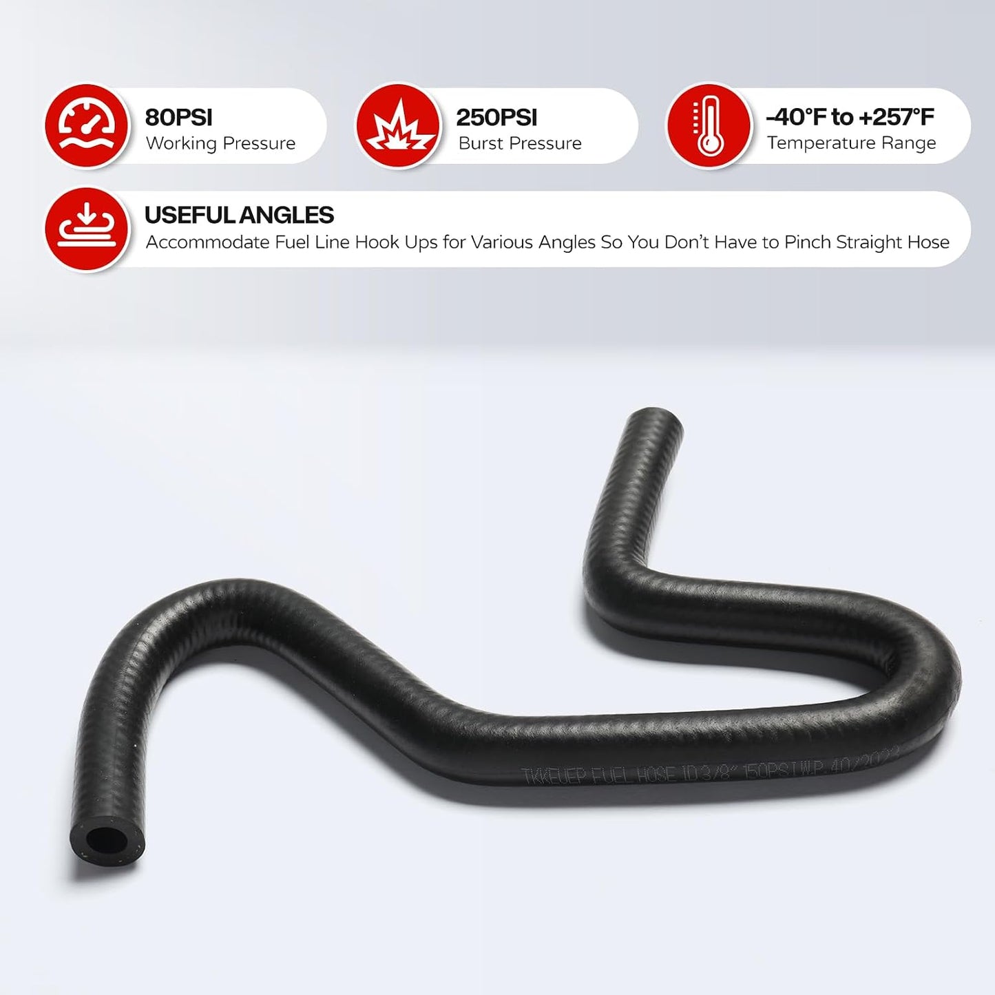 Manguera goma codo universal 45-180 grados 5/8"