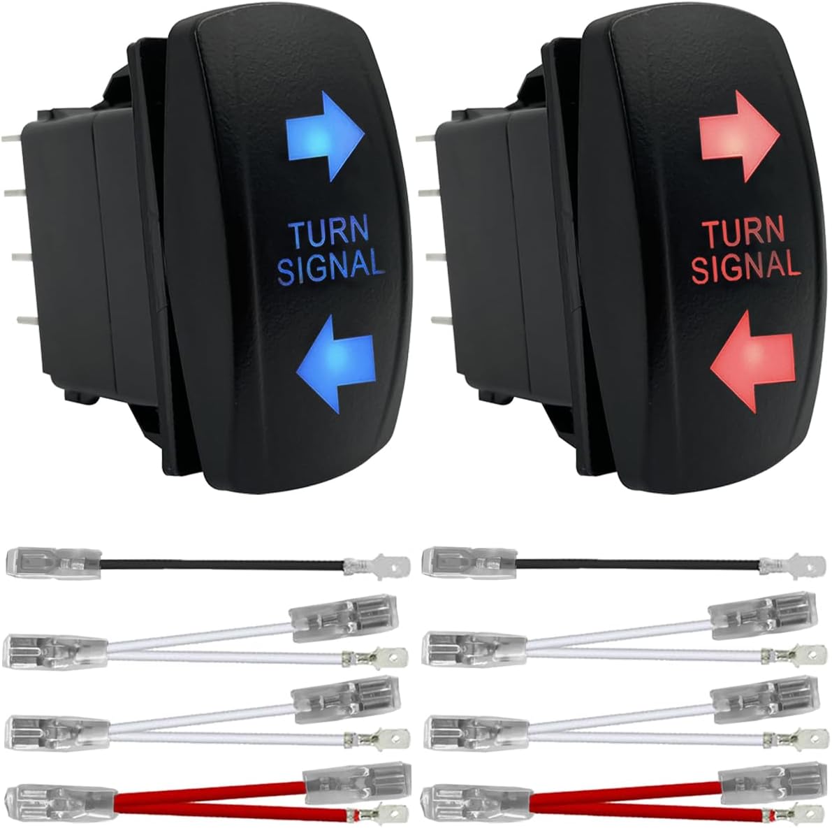 Interruptor basculante 12V 20A DPDT con luz LED azul/rojo