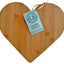 Tabla cortar bambú corazón 12x13.5pulg regalo San Valentín