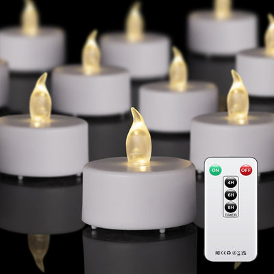 50 Velas LED sin llama control remoto blanco cálido