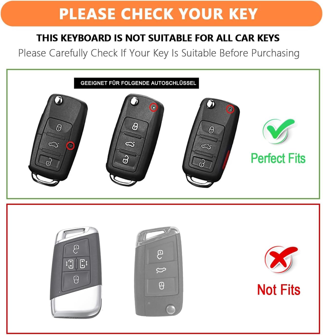 Funda llavero VW 3 botones protección completa rojo