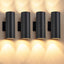 4 Apliques Pared Negro 11.8" IP65 Aluminio Exteriores