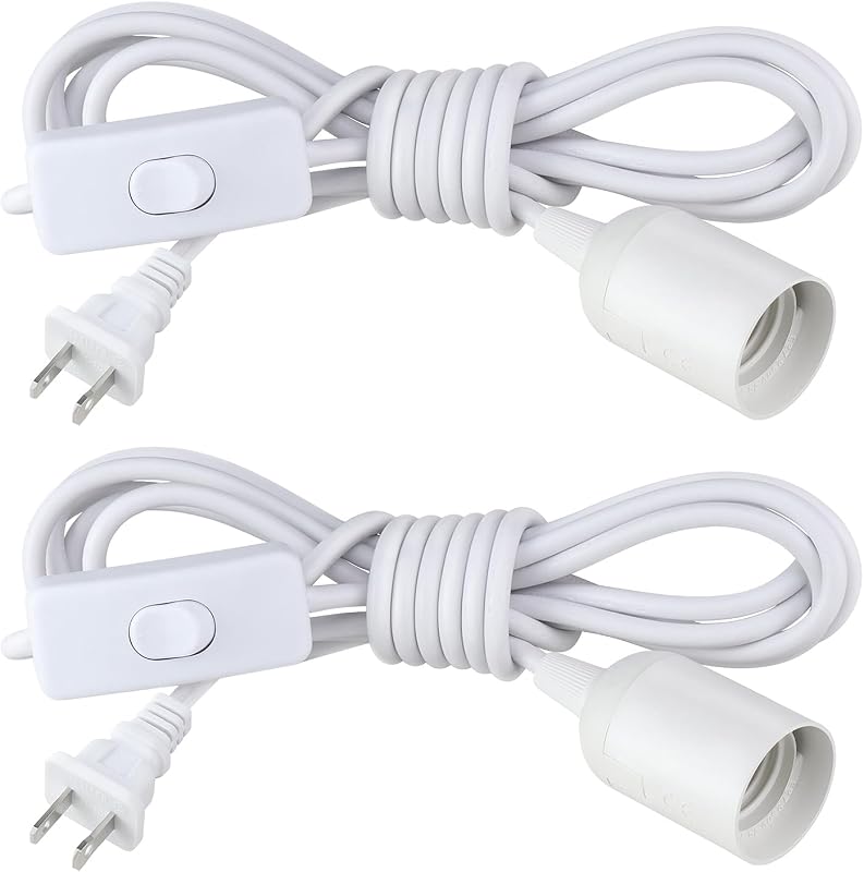 2 Pzas Kit Luz Colgante E26/E27 Cable 12ft Con Interruptor