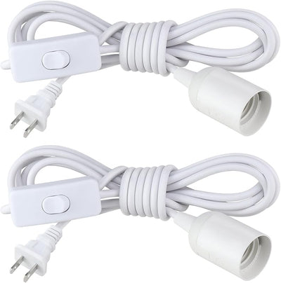 2 Pzas Kit Luz Colgante E26/E27 Cable 12ft Con Interruptor