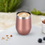 12 Pzas Vaso Vino Acero Inox Doble Pared 12oz Oro Rosa