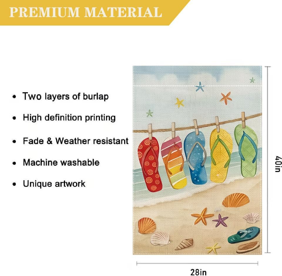Bandera verano 28x40" arpillera doble cara