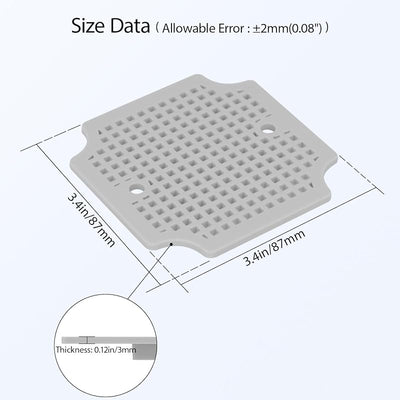 Placa montaje caja conexión plástico ABS 3.42x3.42pulg