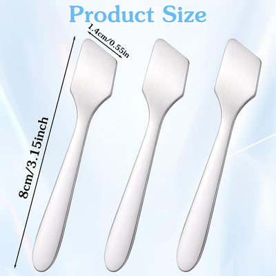 3 Espátulas Maquillaje Acero Inox Reutilizables