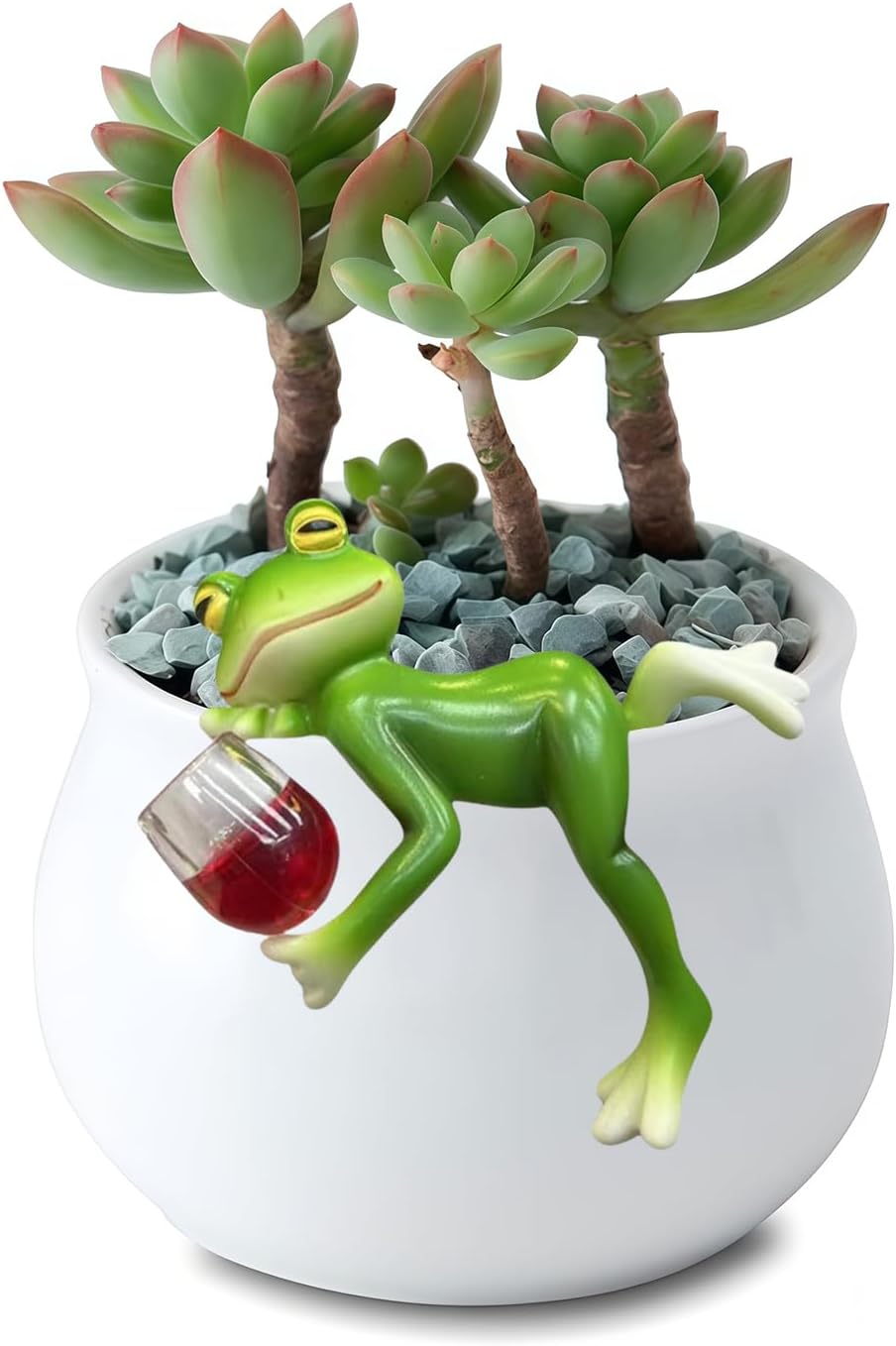 Figuras rana miniatura para maceta resina decoración patio