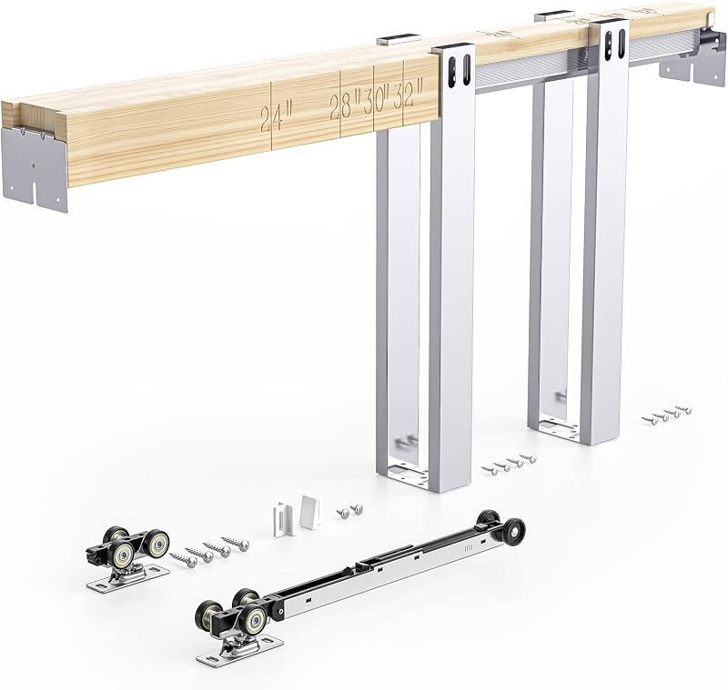 Kit herrajes puerta bolsillo 36x80pulg cierre suave 2 vías