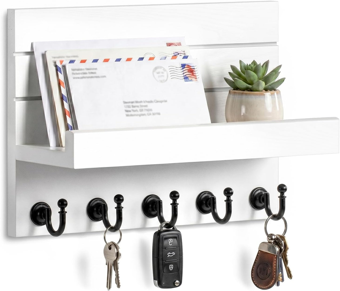 Soporte llaves pared 5 ganchos resistentes cocina entrada
