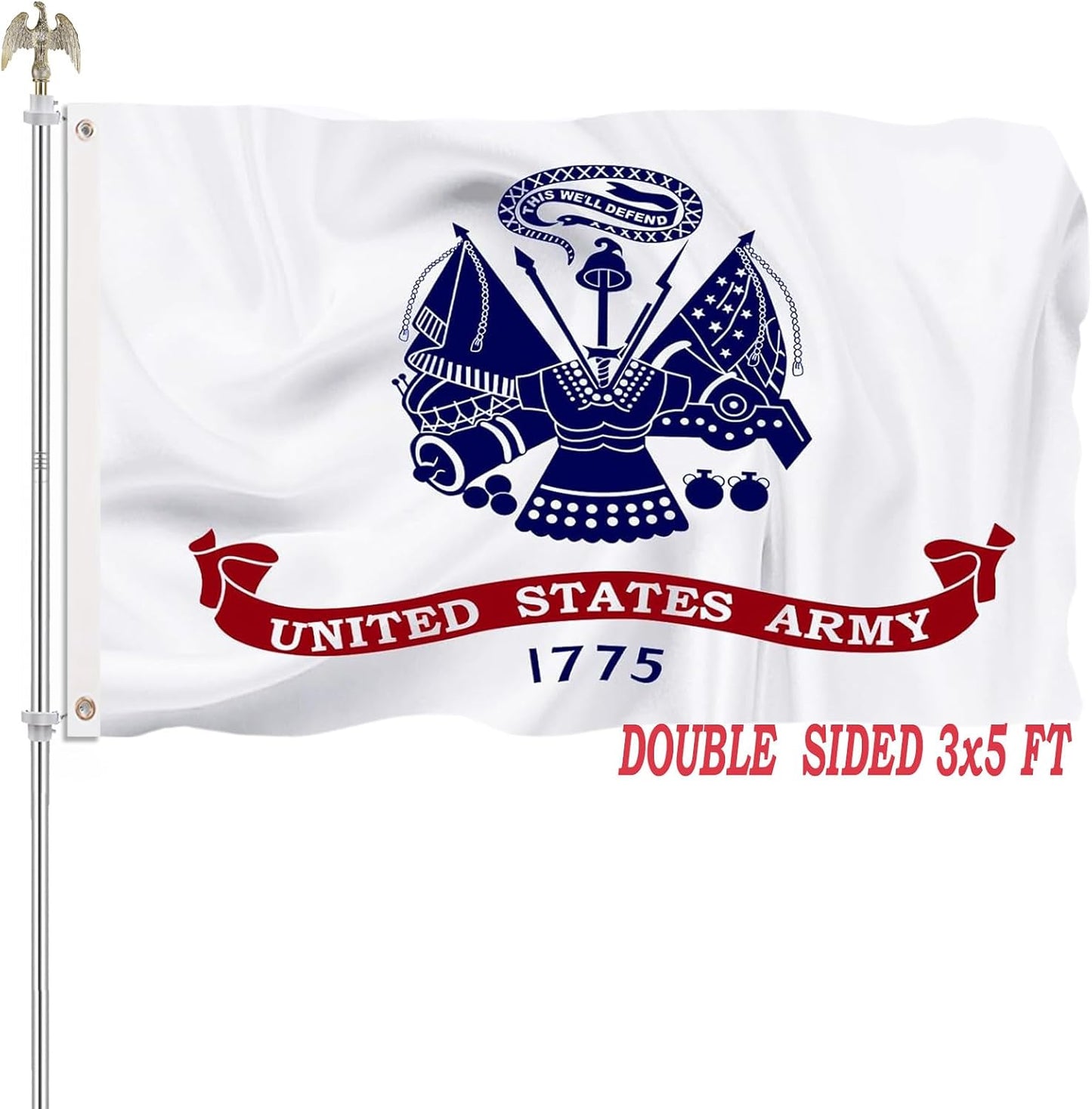 Bandera ejército EE.UU. 1775 3x5pulg doble cara poliéster