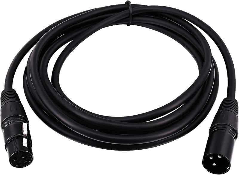 Cable XLR macho a hembra 3 pines 10 pies para micrófono estudio