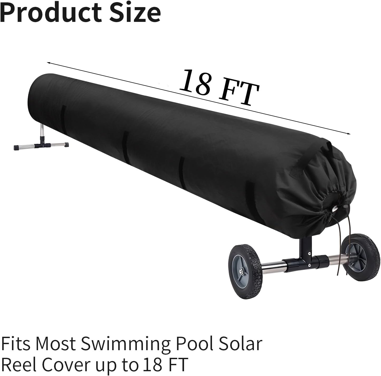 Carrete cubierta solar piscina correa ajustable 5.48m negro