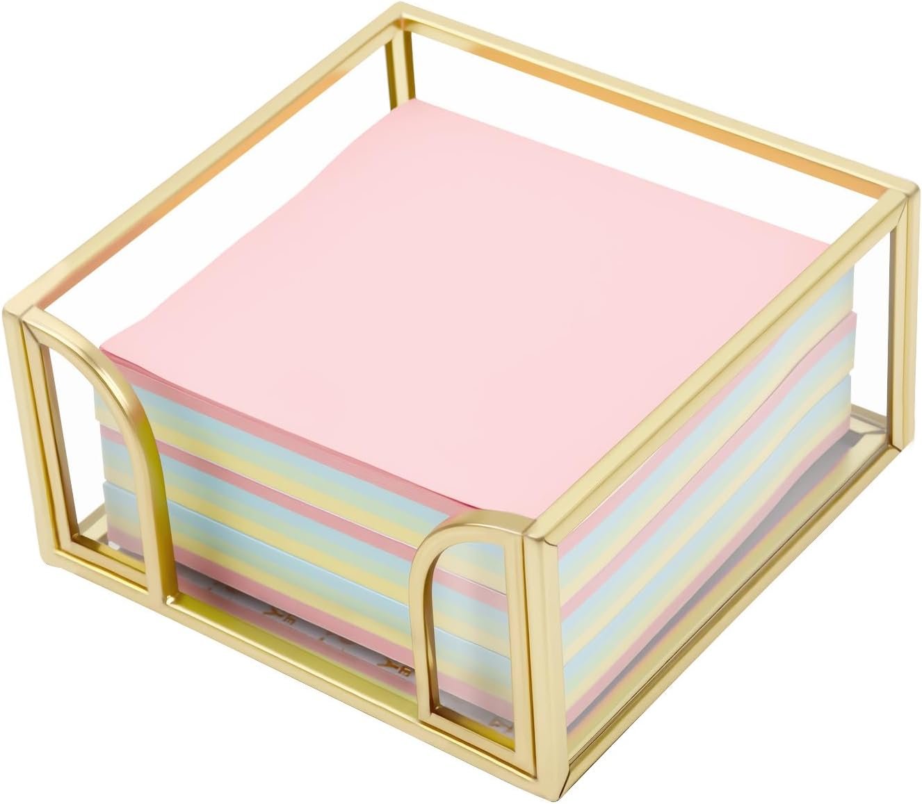 Dispensador notas adhesivas vidrio dorado 3x3"