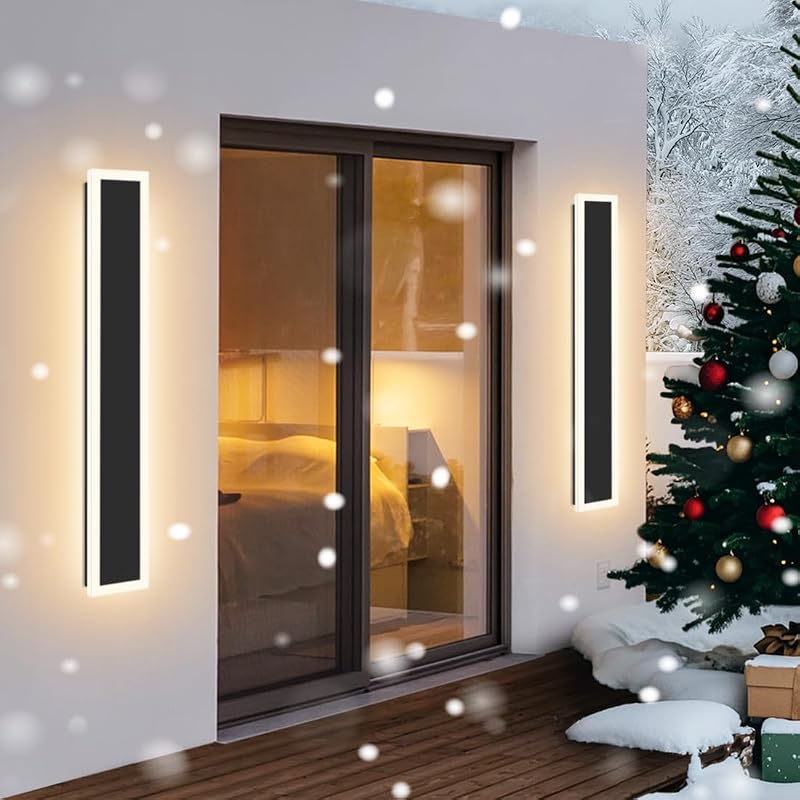 2 Lámparas LED pared exterior 36pulg IP65 aplique negro