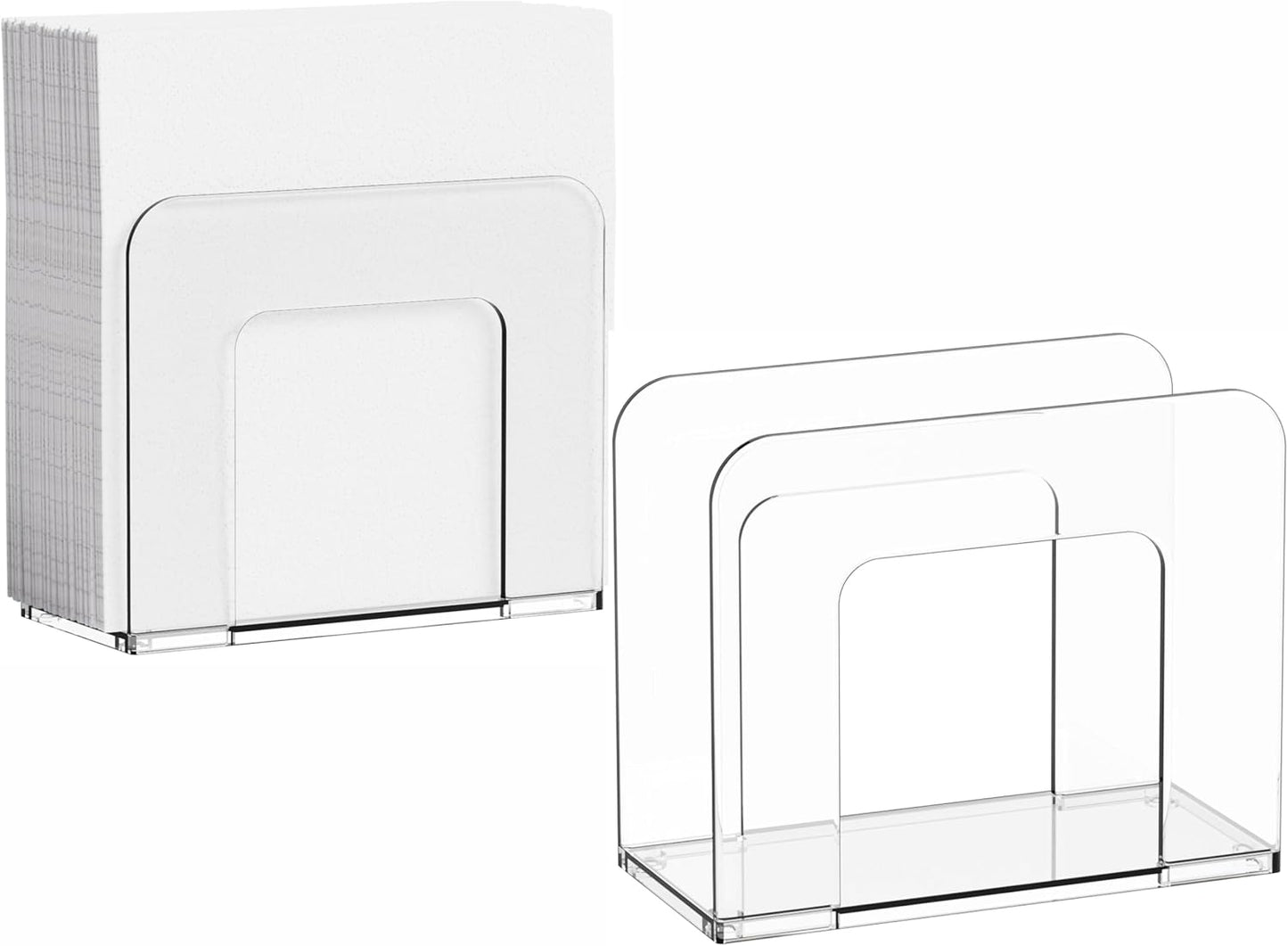 Servilleteros cuadrados transparentes para mesa fiesta bar 5x5 pulgadas