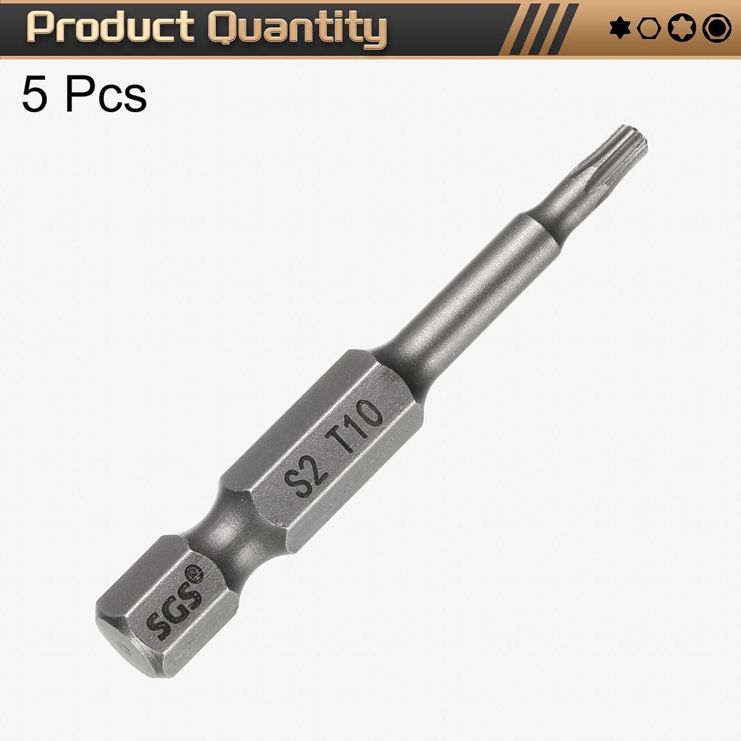 Broca destornillador Torx T10 1/4 pulg 2pulg magnética sin punta