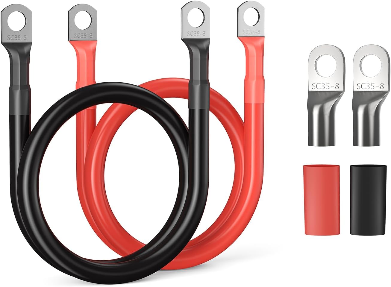 Cable batería 2 AWG 12pulg cobre estañado 600V
