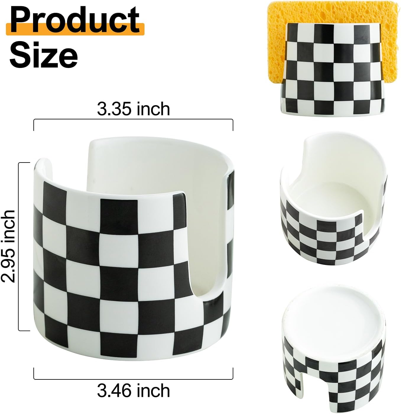 Soporte esponjas fregadero cocina con cepillos cerámica