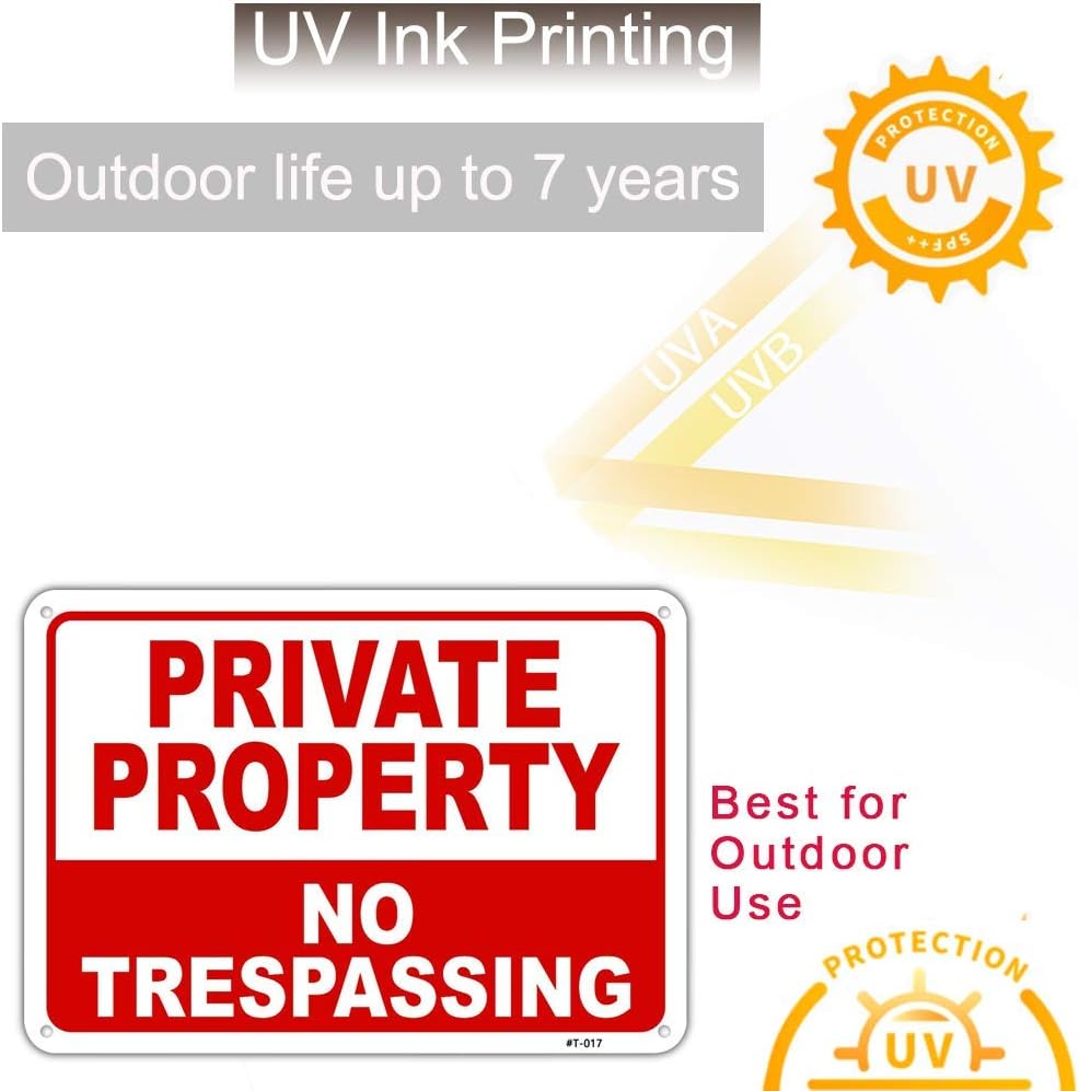 Letrero propiedad privada aluminio 10x14" UV duradero