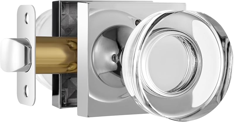 Pomo puerta cristal cromado pulido dormitorio baño