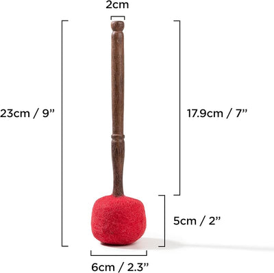 Mazo fieltro 9pulg para gongs y cuencos grandes