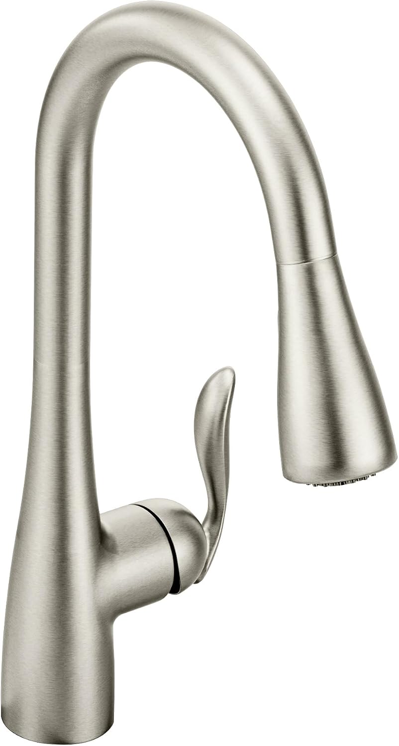 Grifo cocina acero inox una manija rociador power boost