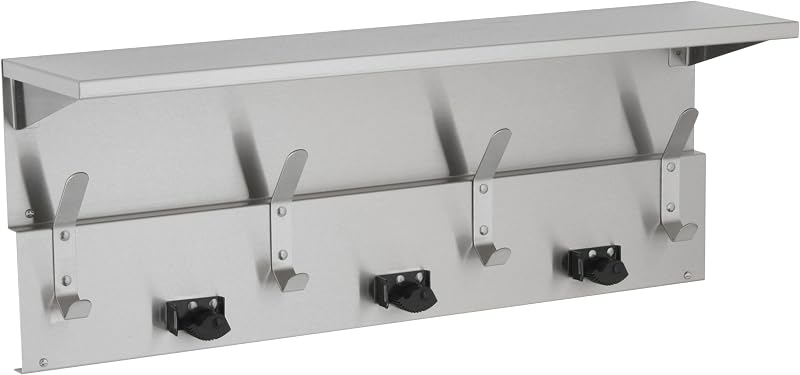 Estante acero inox 34pulg con soportes escoba fregona y