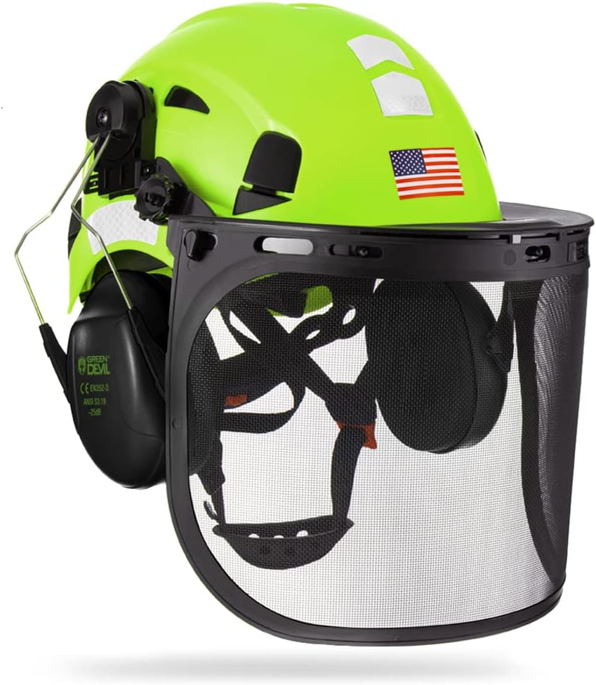 Casco seguridad forestal 3en1 con protector facial
