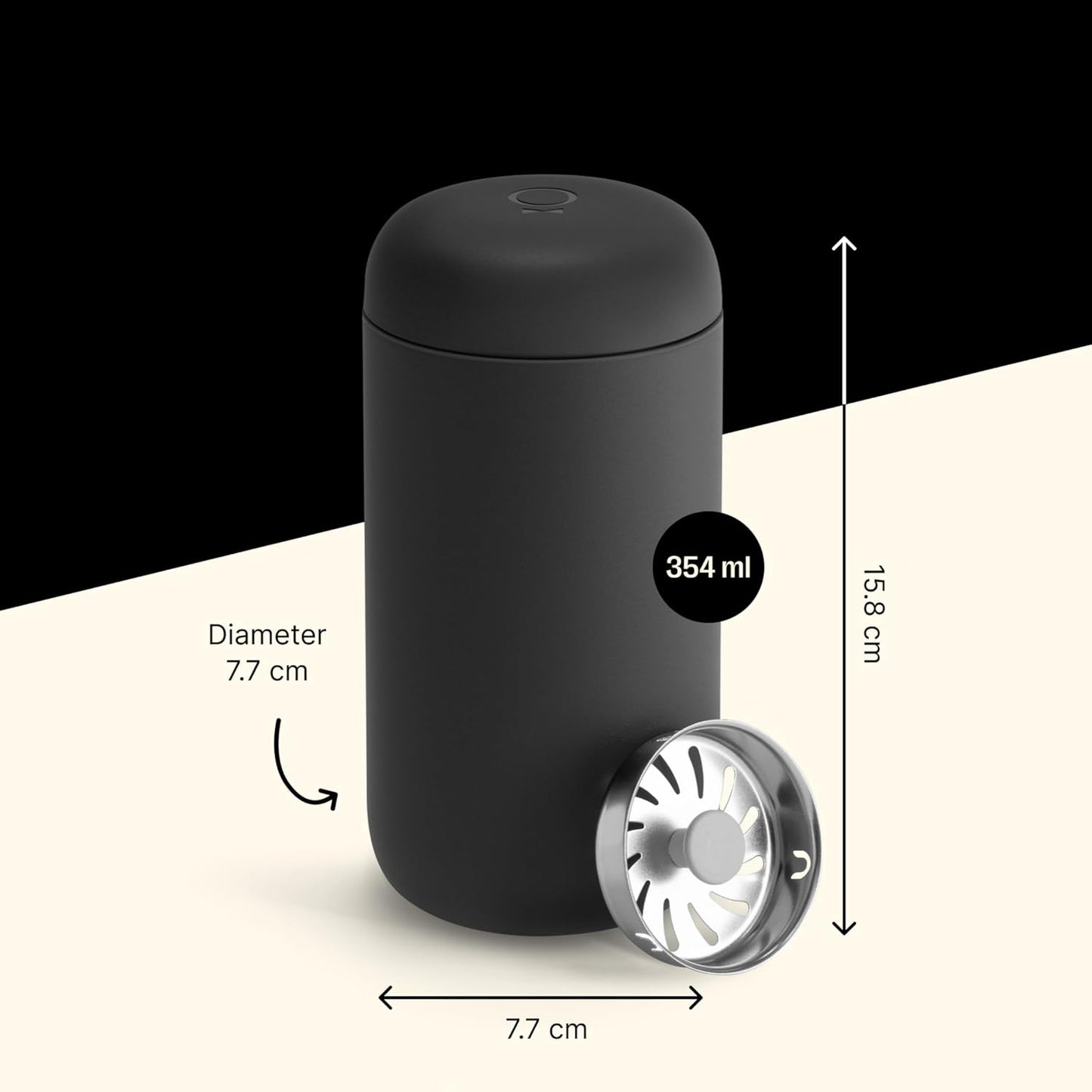 Taza térmica vacío con protector salpicaduras cerámica