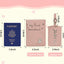 Funda pasaporte bebé con etiqueta equipaje rosa para niños