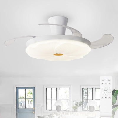 Ventilador techo retráctil 42pulg blanco luz LED 6 vel control remoto