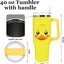 Vaso pato amarillo acero inox con pajilla 40oz