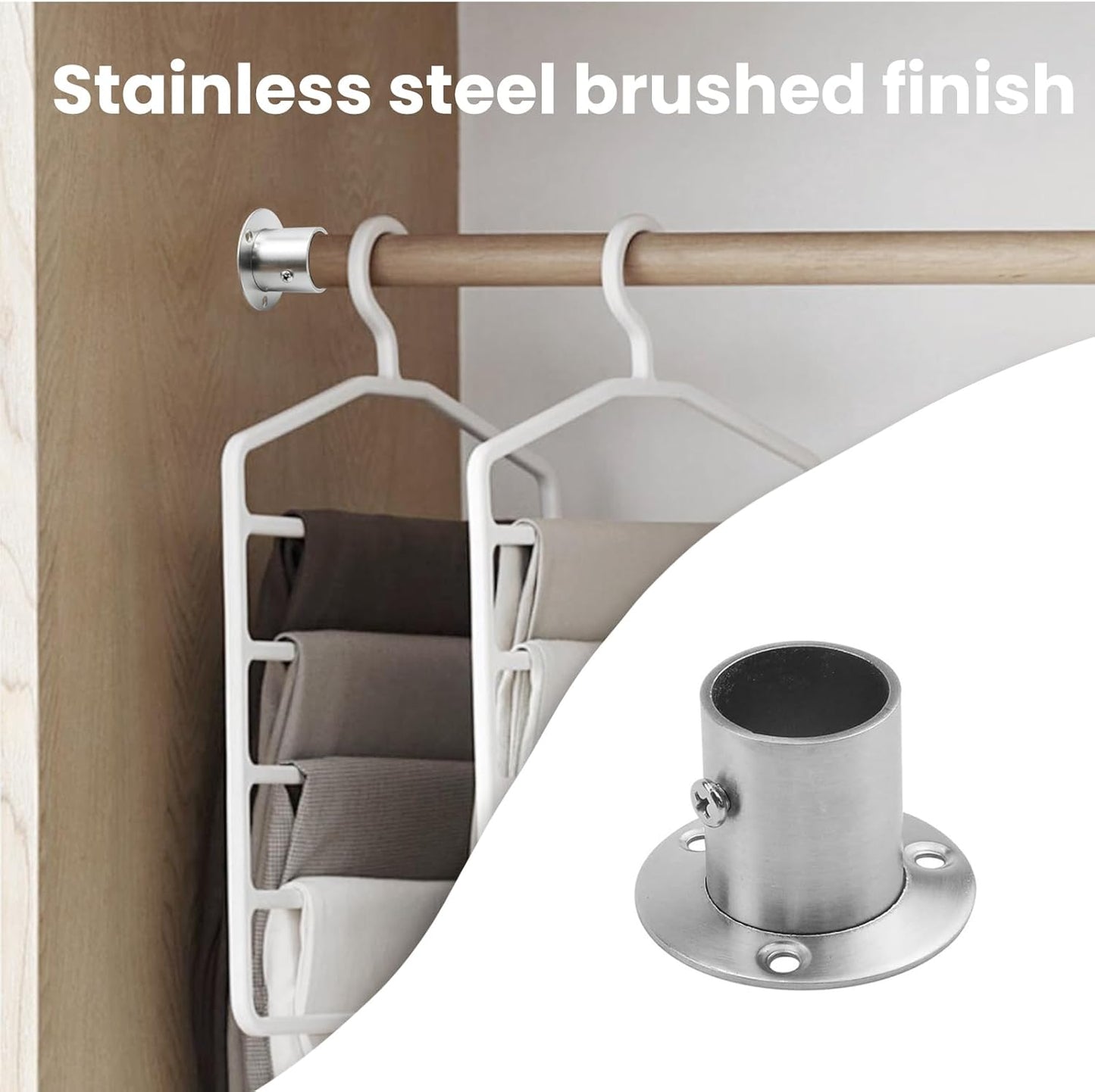 Brida acero inox 1" soporte enchufe ajustable set 4