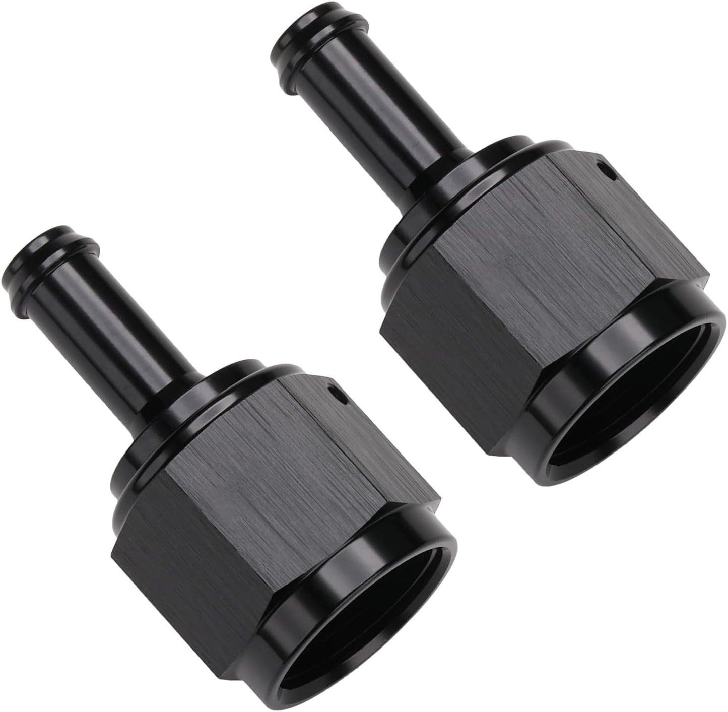 Adaptador hembra 5/16 púa aluminio negro 2 pzas